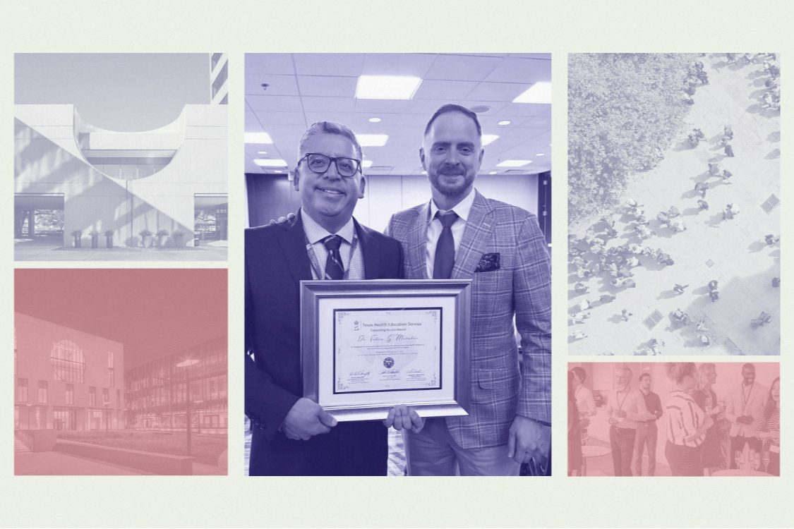 Award recipient Dr. Morales with Executive Director of TXHES Matthew Meeks