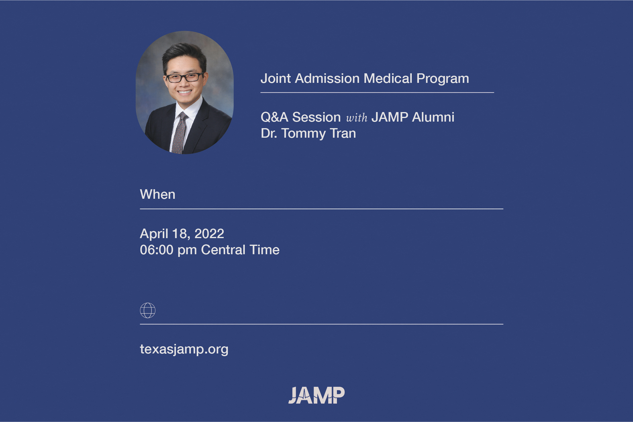 JAMP Info Session with Dr. Tommy Tran