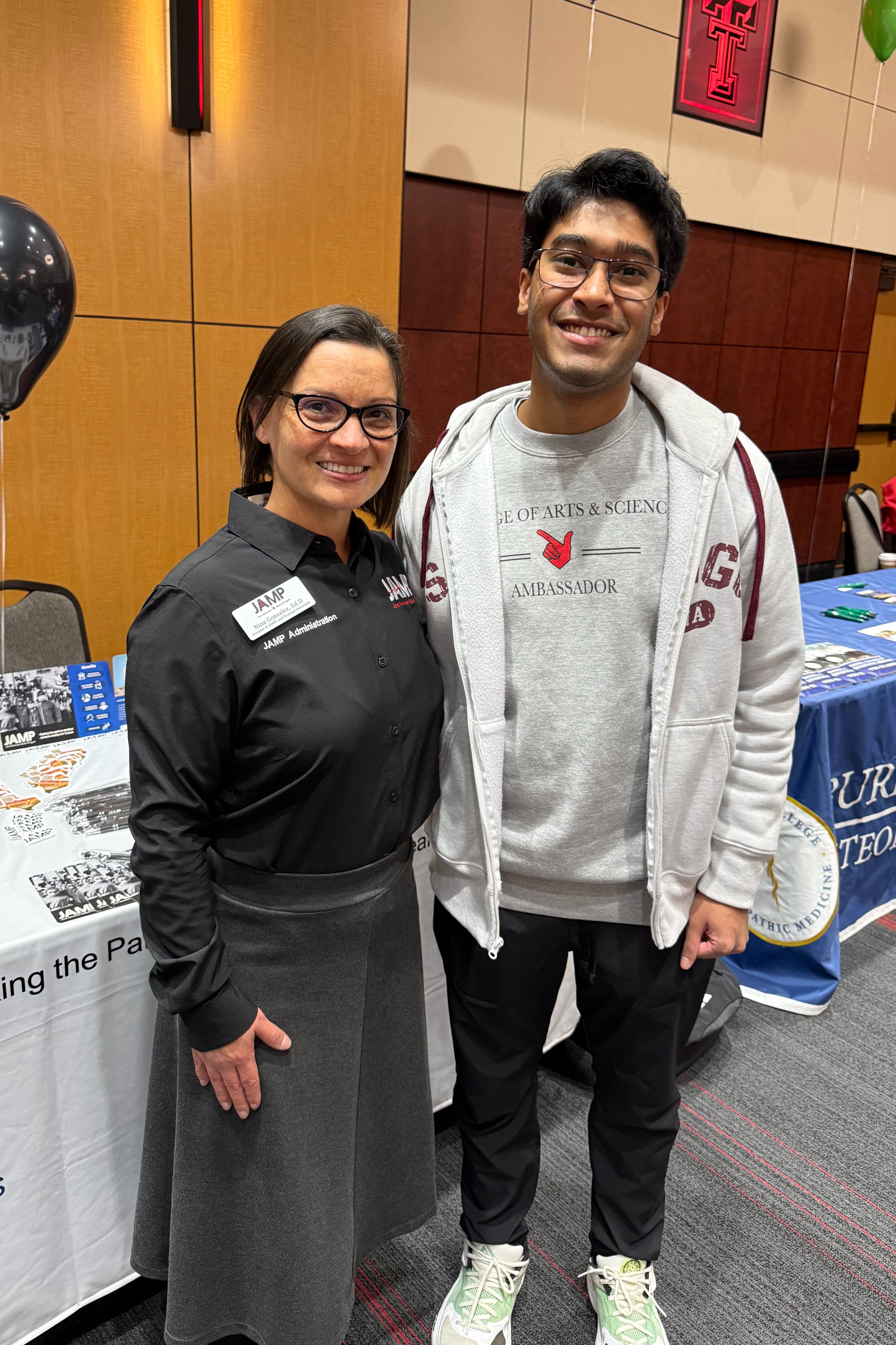 JAMP Director Nina Gonzalez beside JAMP Scholar Abid Miah