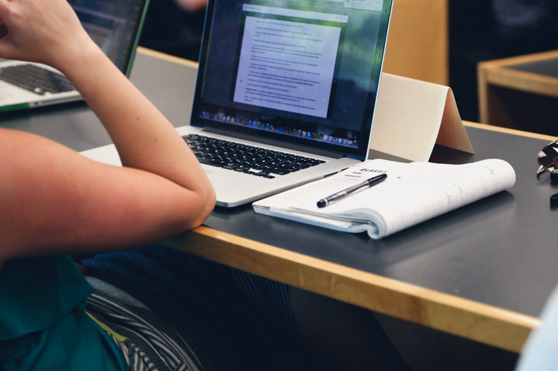 student on computer