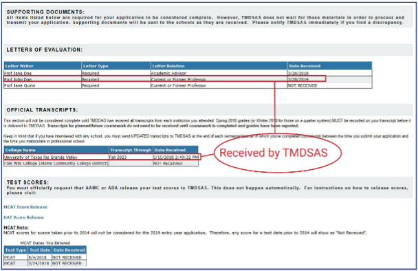 TMDSAS Status